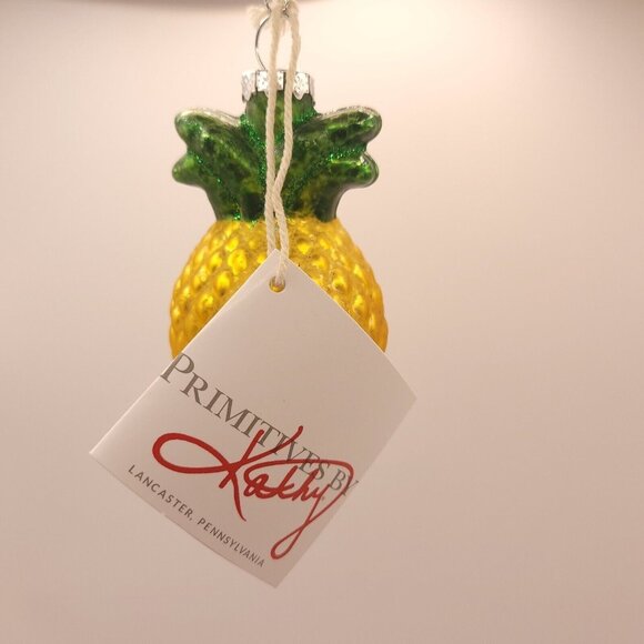 Glass Pineapple Ornament By Primitives By Kathy Holiday Tree Decoration - Picture 2 of 3